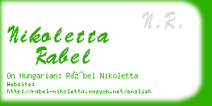 nikoletta rabel business card